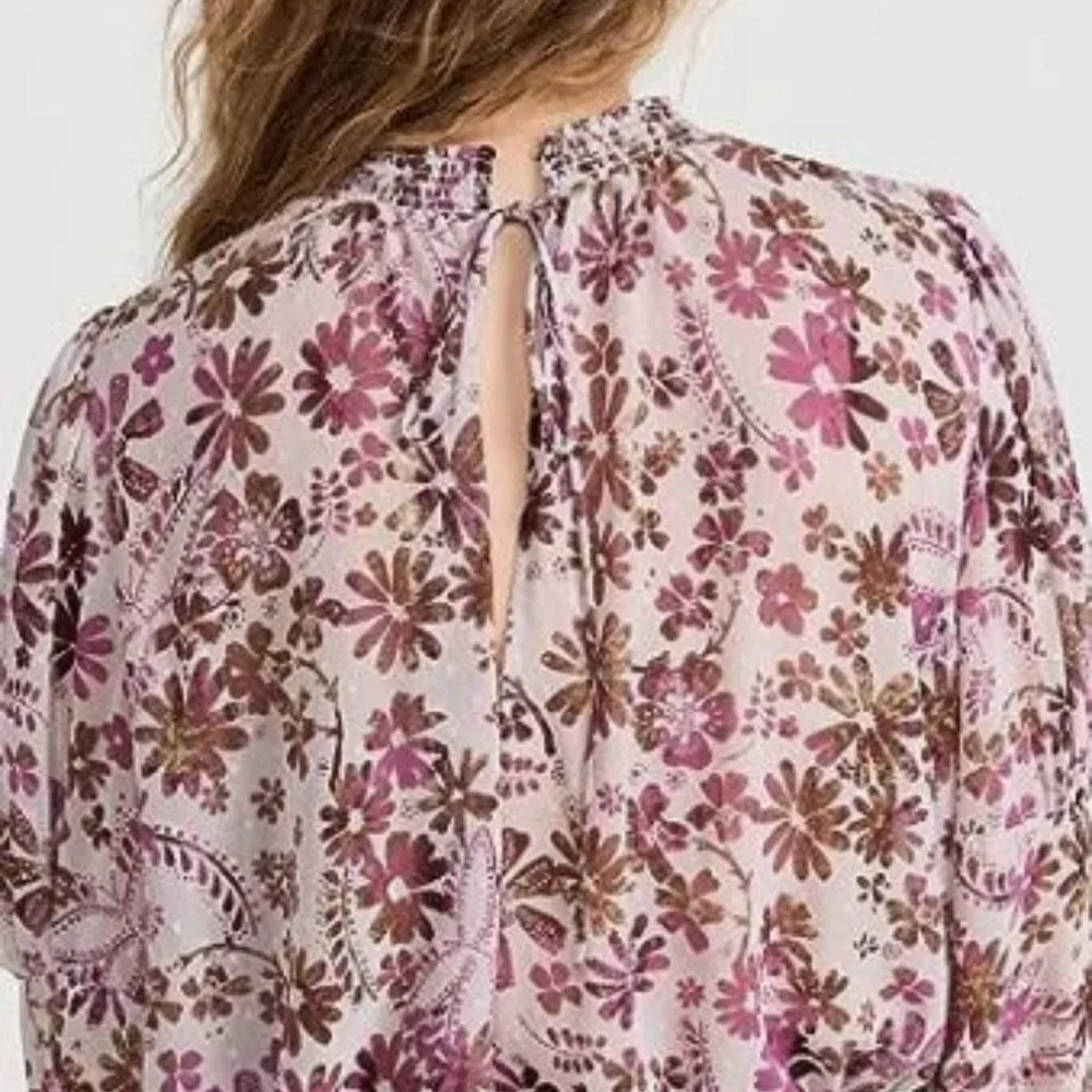 Free People Clarissa Lilac Grey Combo Top - Size XS NWT